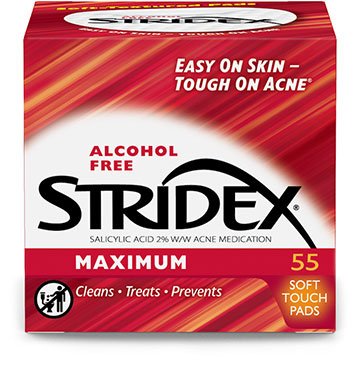 Stridex Maximum pads have the highest level of acne-fighting medicine